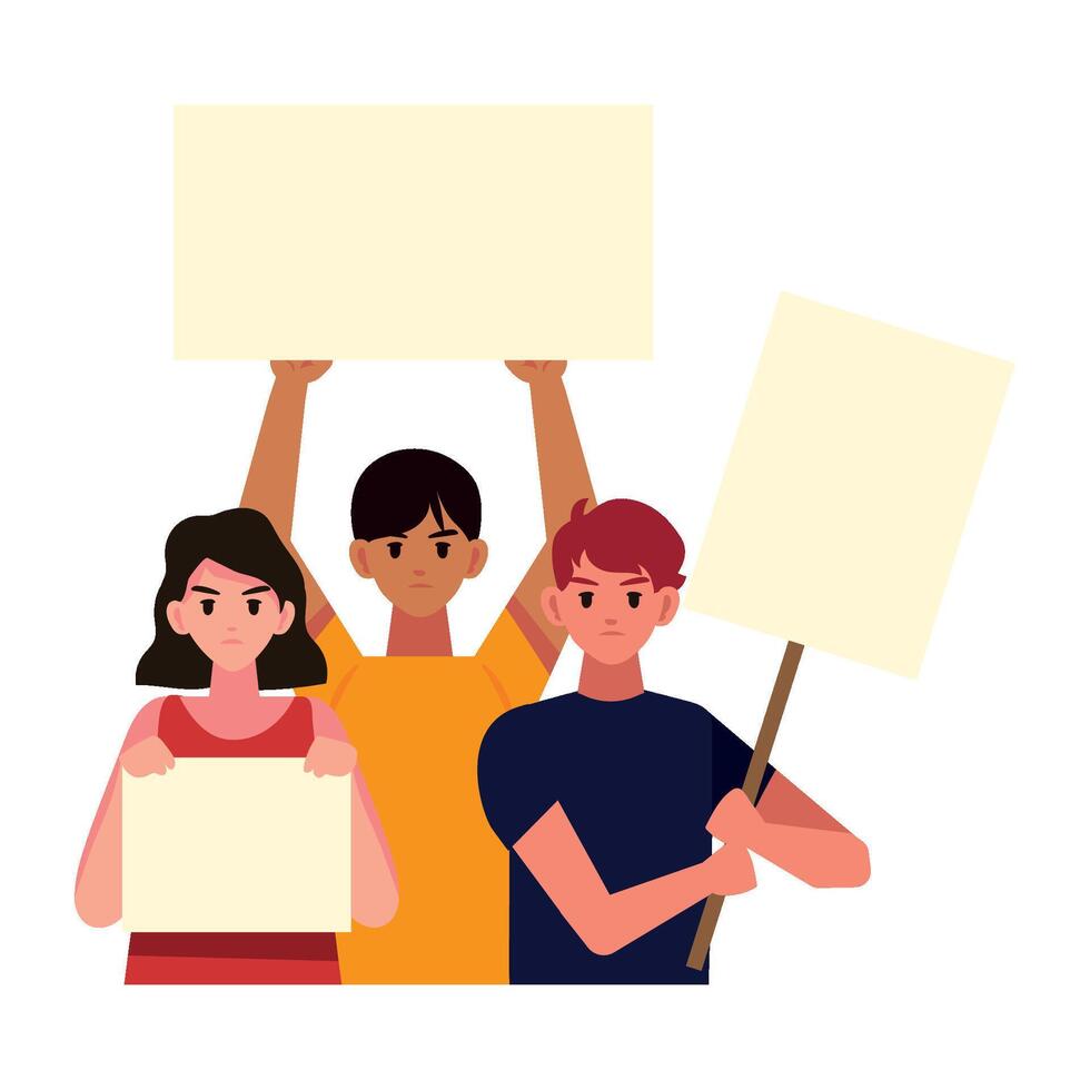 activists people protest isolated icon vector