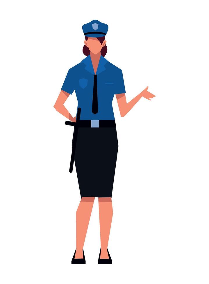 police standing occupation illustration isolated vector