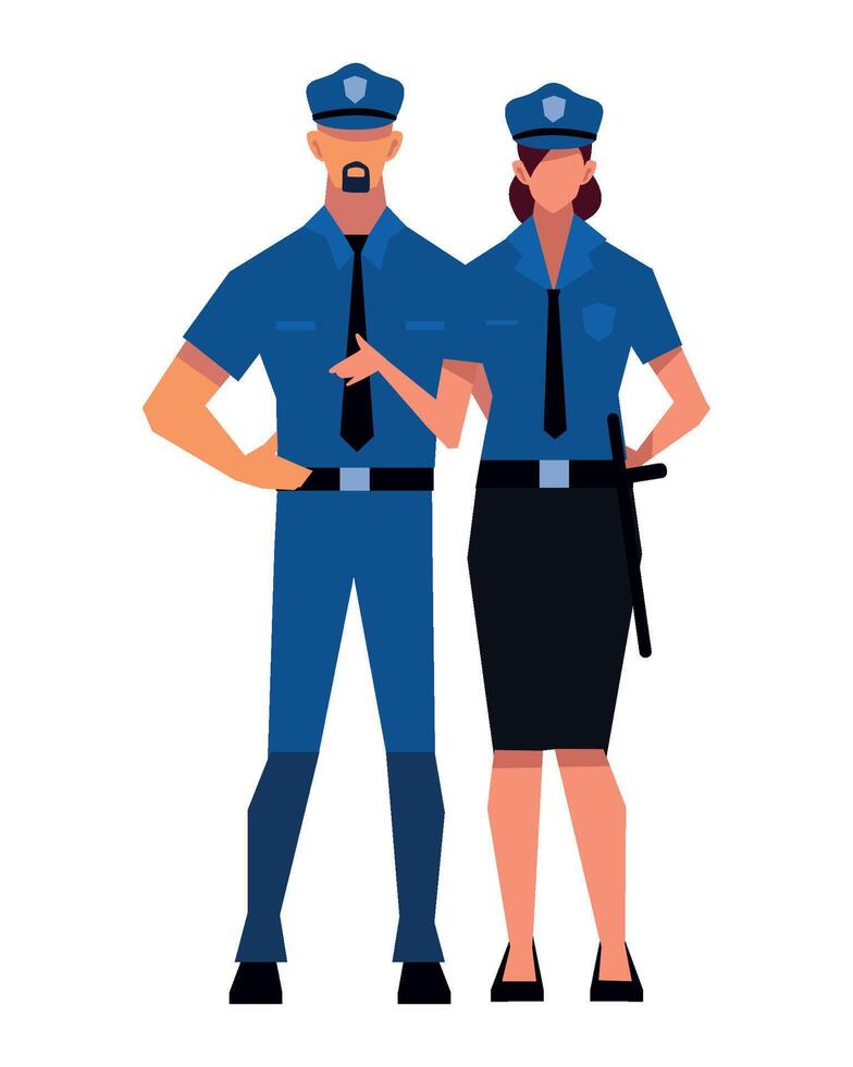 polices standing illustration isolated design vector