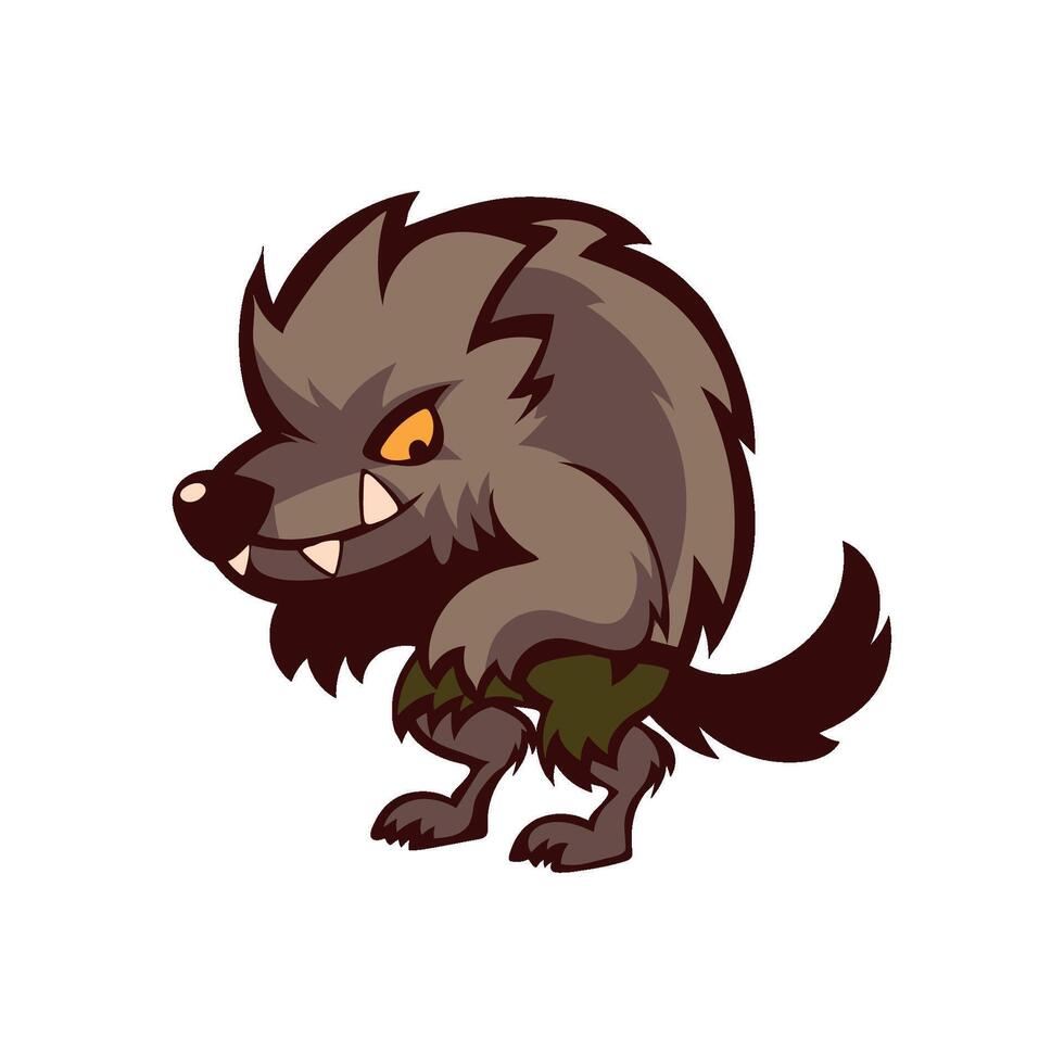 halloween character werewolf illustration isolated vector