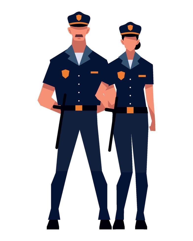 polices standing character isolated illustration vector