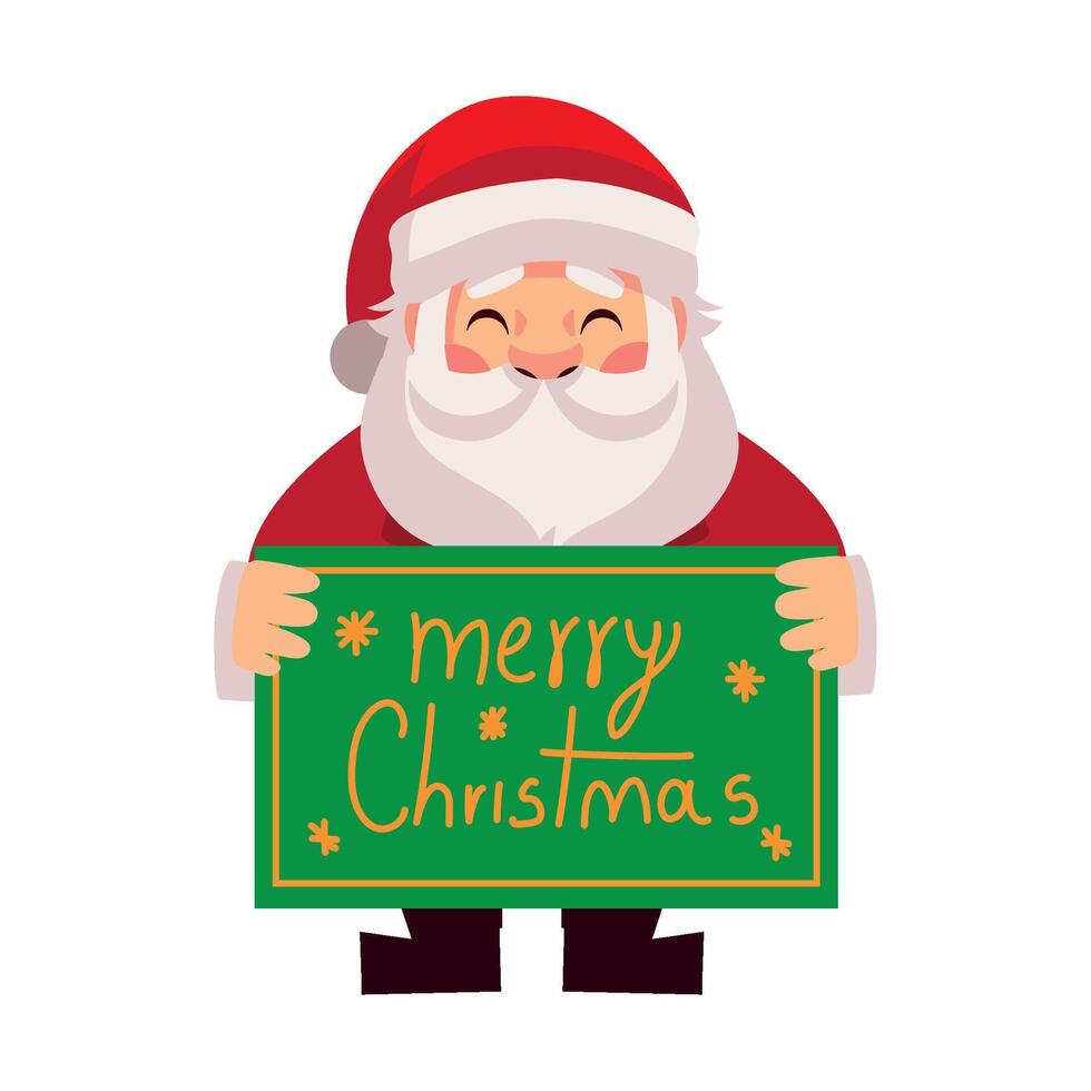 santa claus with board illustration isolated vector