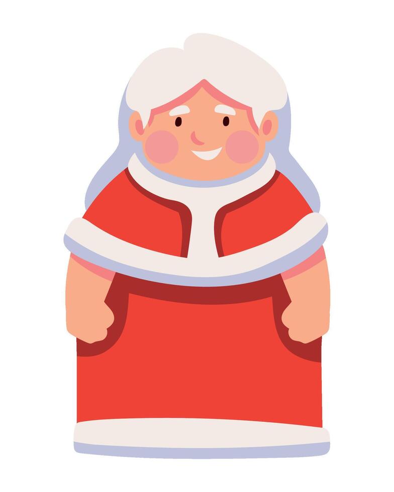 christmas character mrs claus illustration isolated vector