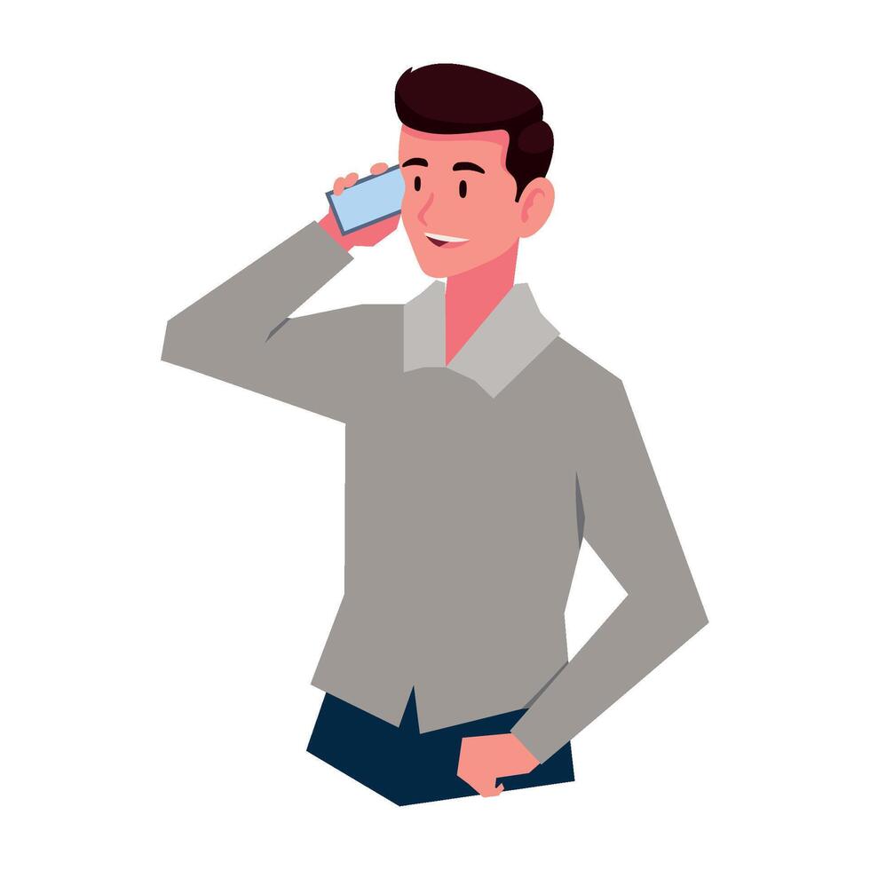 businessman using smartphone illustration isolated vector