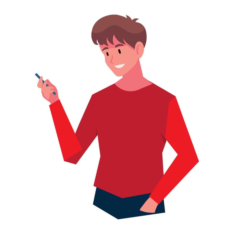 guy using smartphone illustration isolated vector