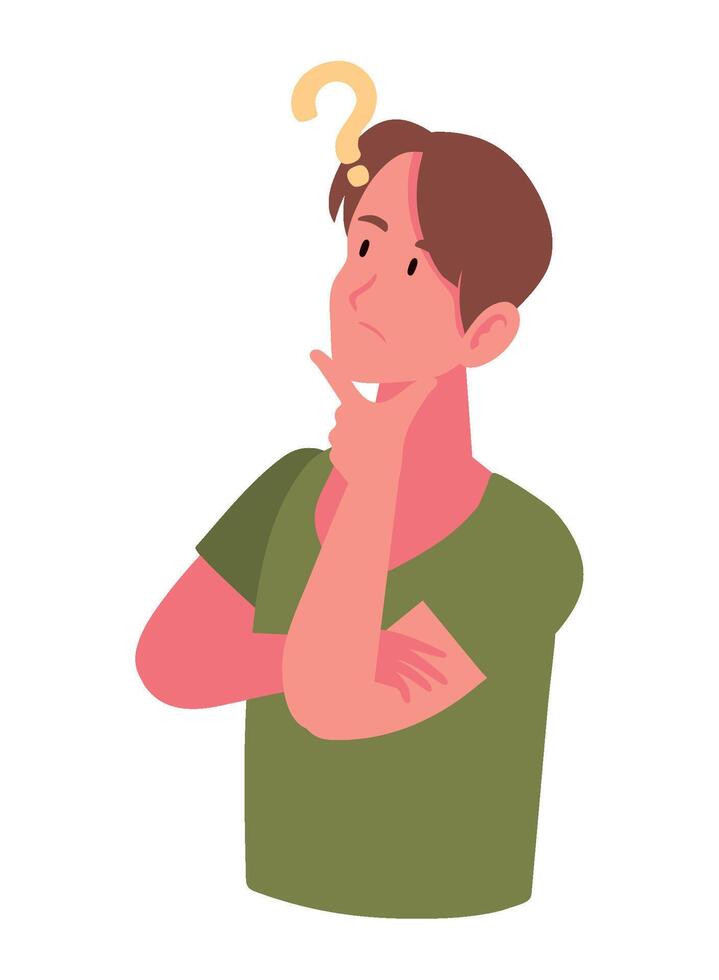 man thinking cartoon illustration isolated vector