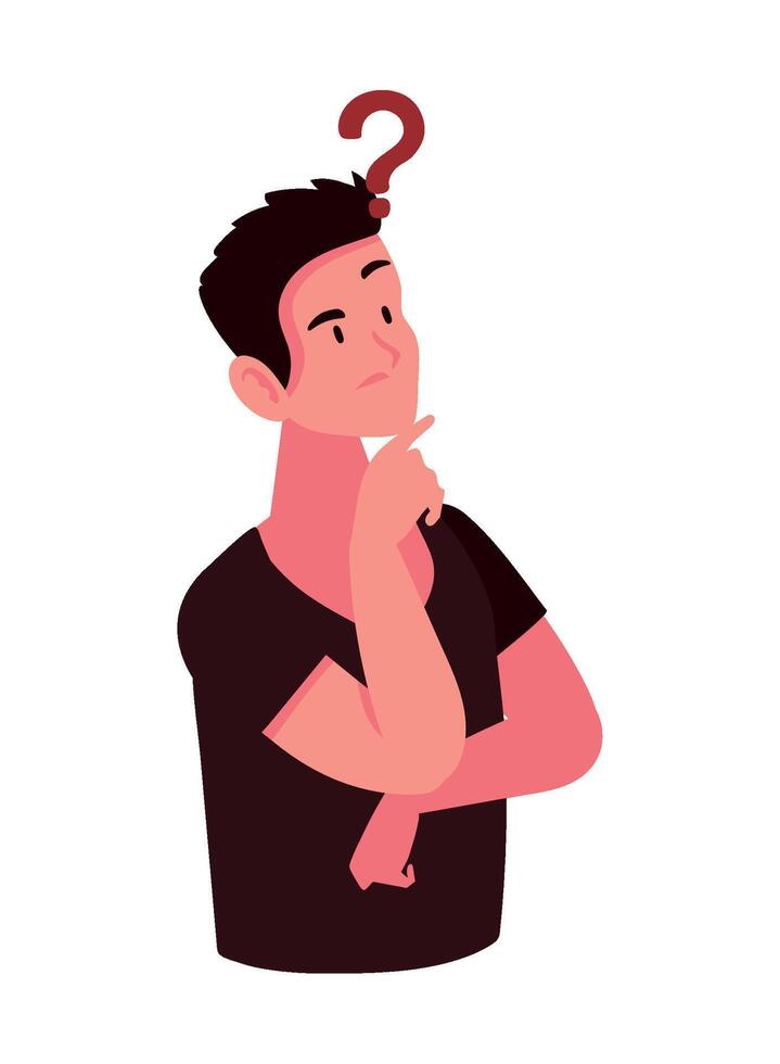 man thinking portrait illustration isolated vector