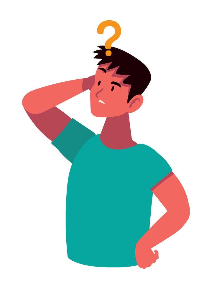 man thinking character illustration isolated vector
