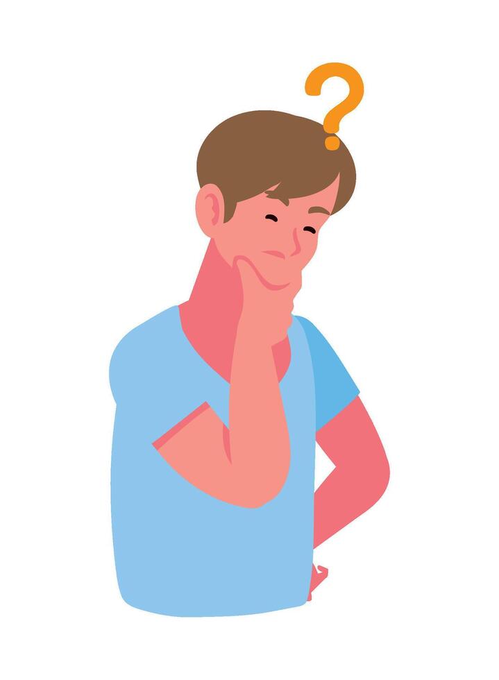 man thinking situation illustration isolated vector