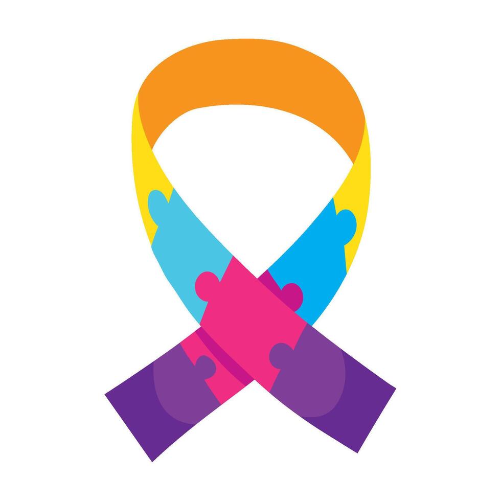 autism ribbon puzzles design illustration vector