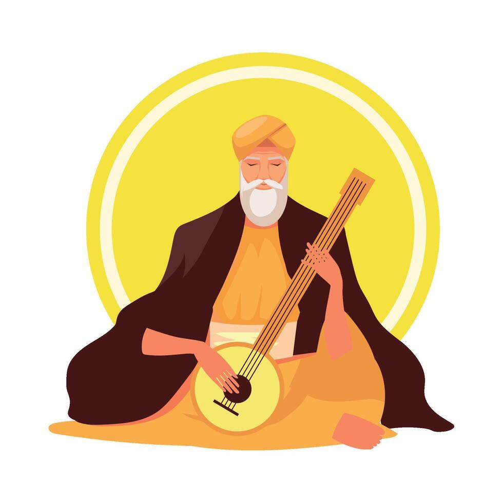 guru nanak jayanti character illustration vector