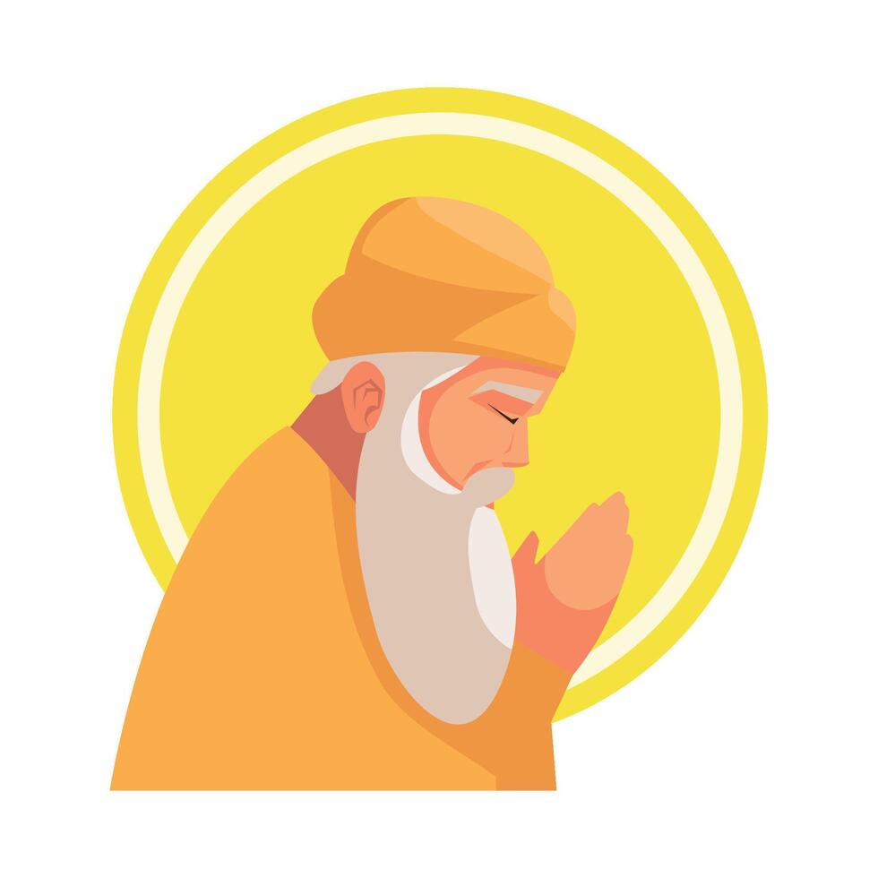 guru nanak jayanti spiritual illustration vector