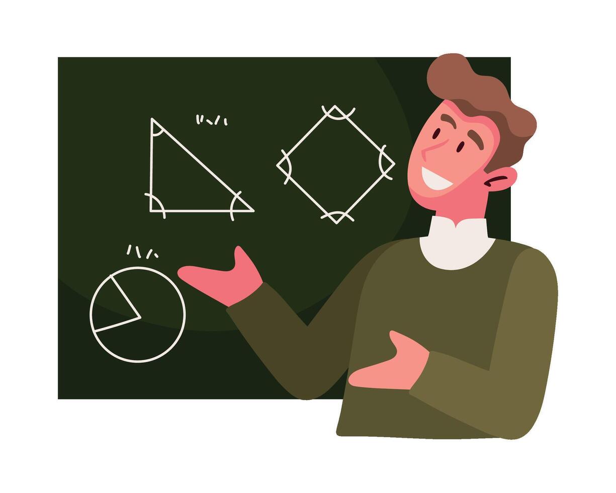 teacher with education chalkboard illustration vector