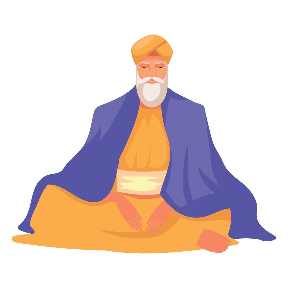 guru nanak jayanti sikhism illustration vector
