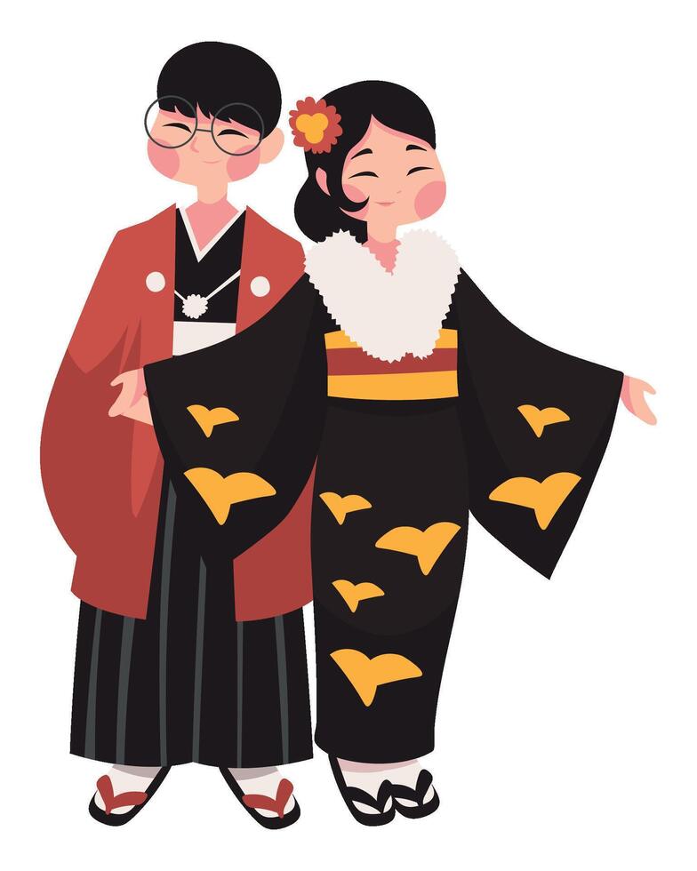 coming of age day characters japan illustration vector
