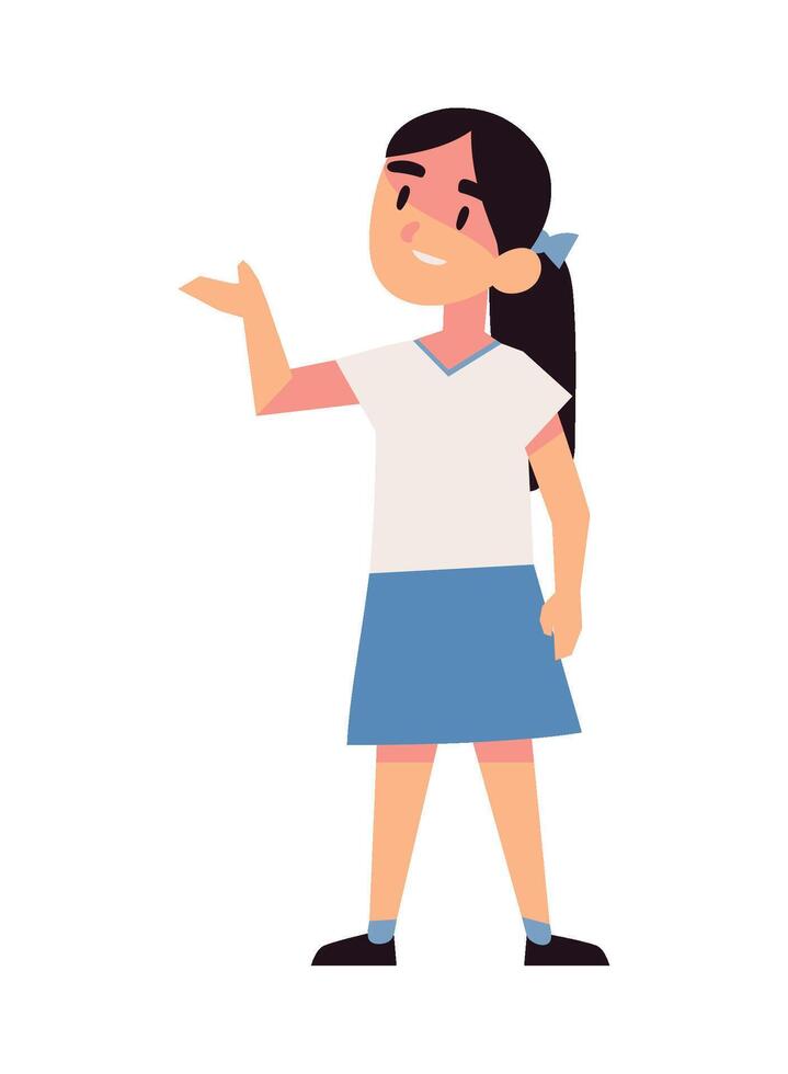 girl cartoon standing illustration isolated vector