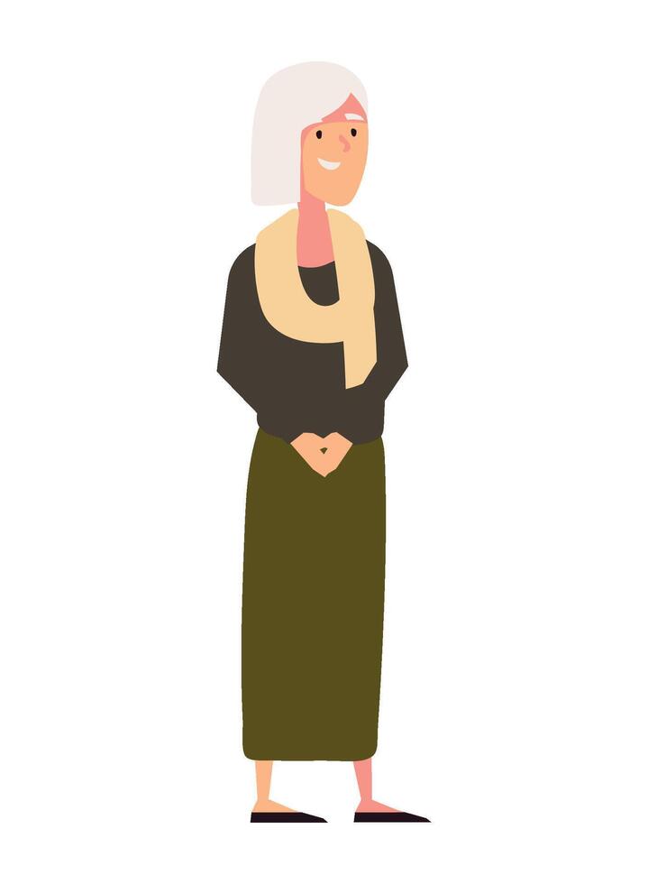 hanukkah jewish grandma illustration isolated vector