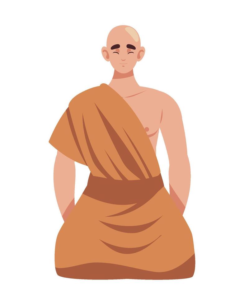 buddhist monk illustration isolated vector