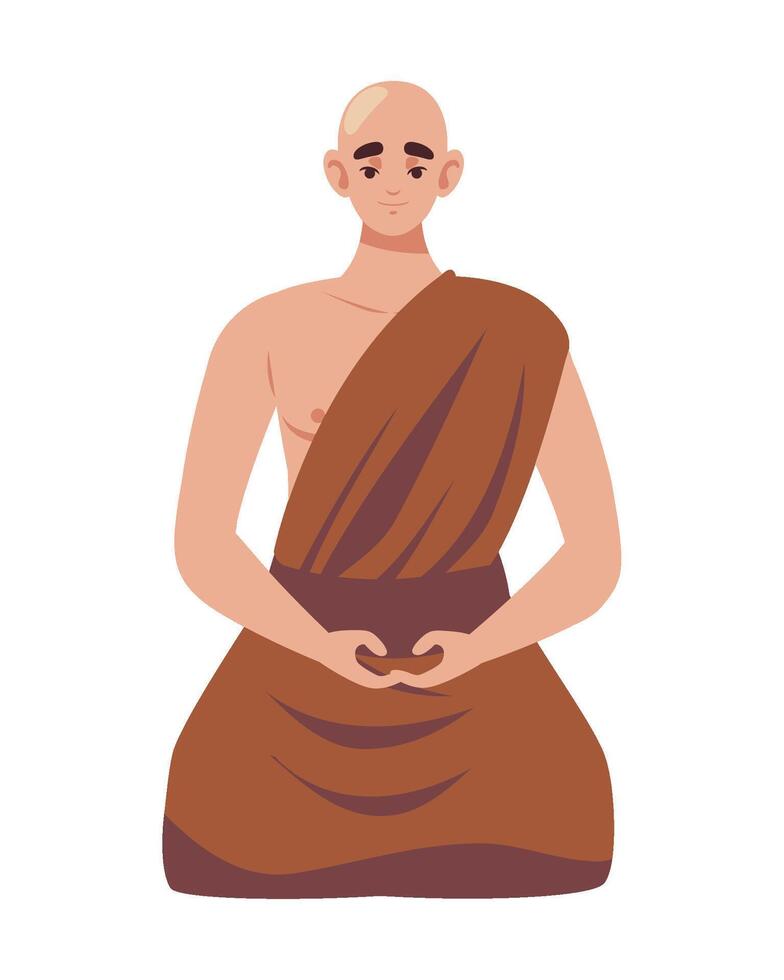 buddhist monk design illustration isolated vector