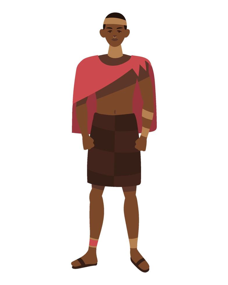 south africa man illustration isolated vector