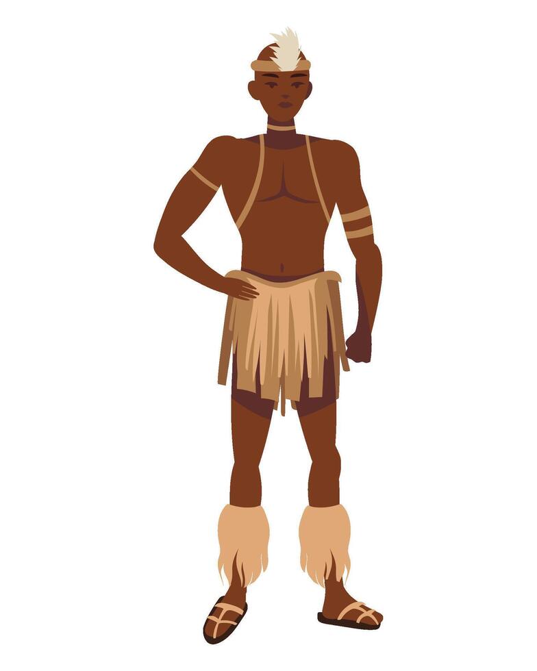 south africa warrior illustration isolated vector