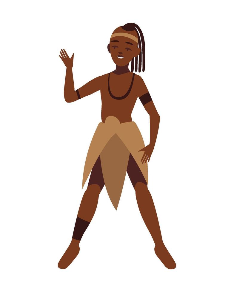 south africa boy character illustration isolated vector