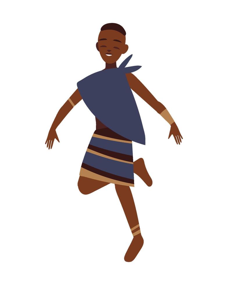 south africa boy standing illustration isolated vector