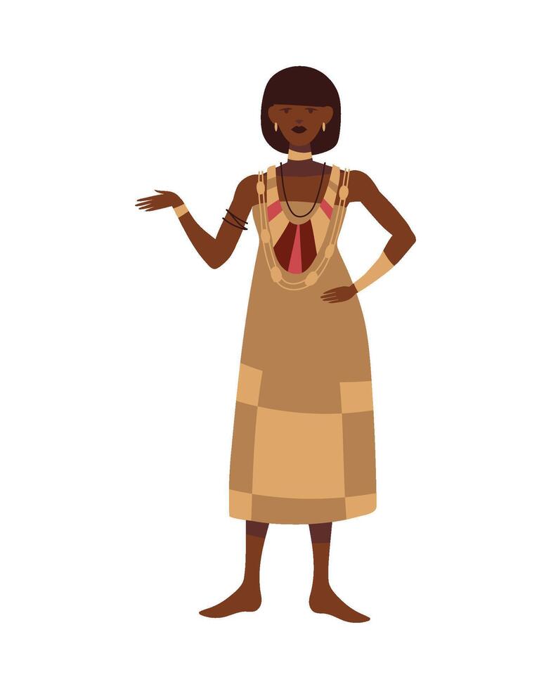 south africa young woman illustration vector