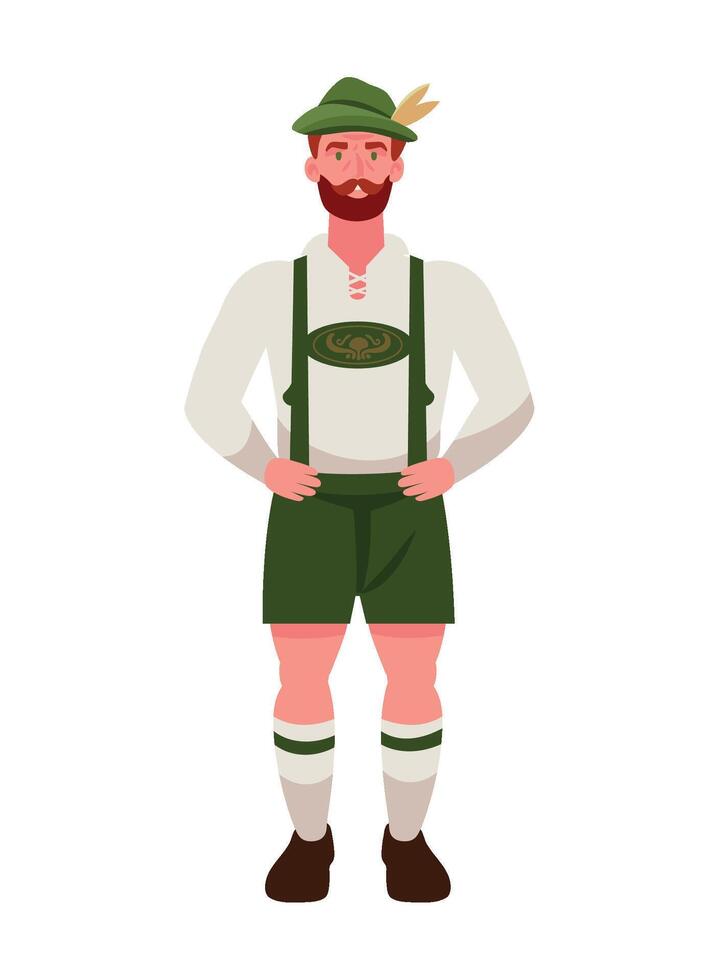 germany man with lederhosen illustration design vector