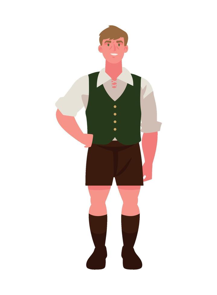 germany man in lederhosen illustration design vector