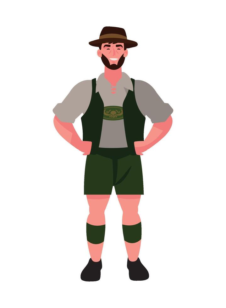 germany man character with lederhosen illustration vector