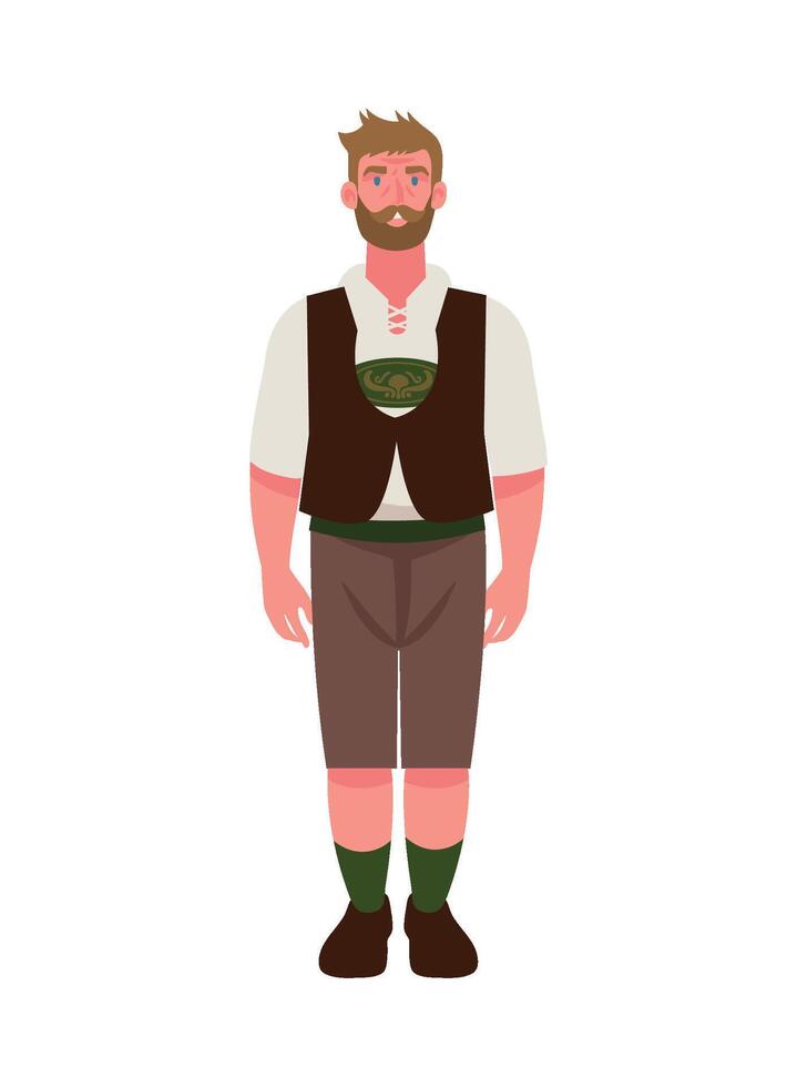germany man with lederhosen illustration vector