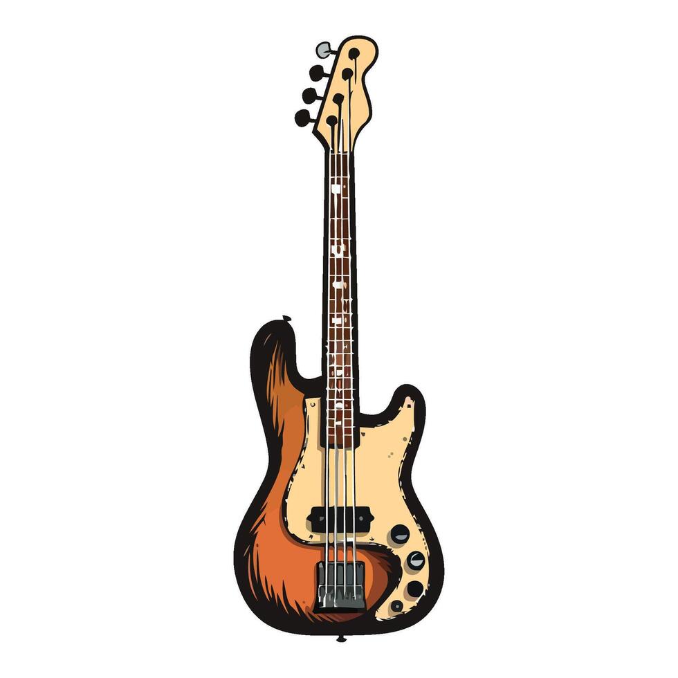 Electric guitar for rock music icon isolated vector