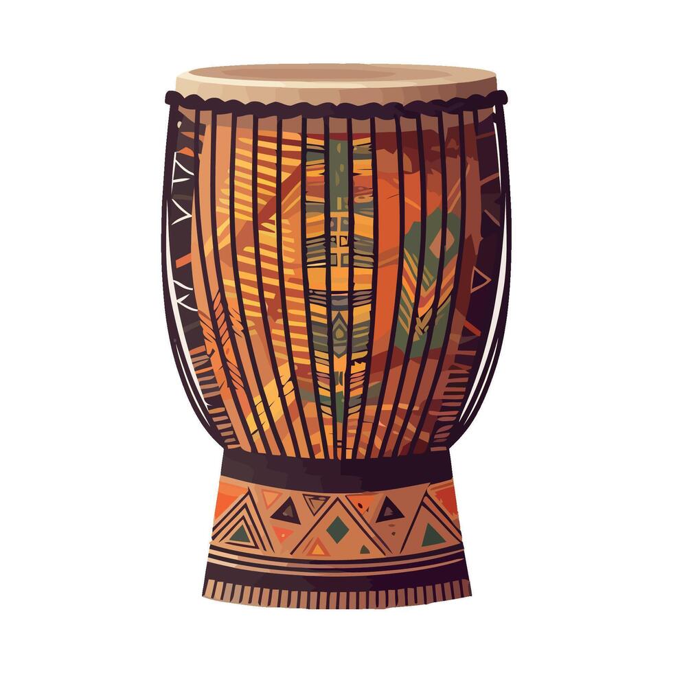 African ancient djembe, celebrating tradition icon isolated vector