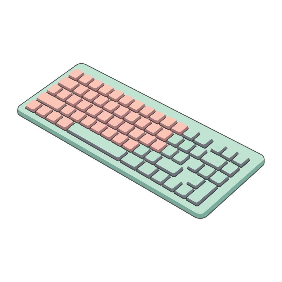 Pushing buttons on modern computer keyboard icon vector