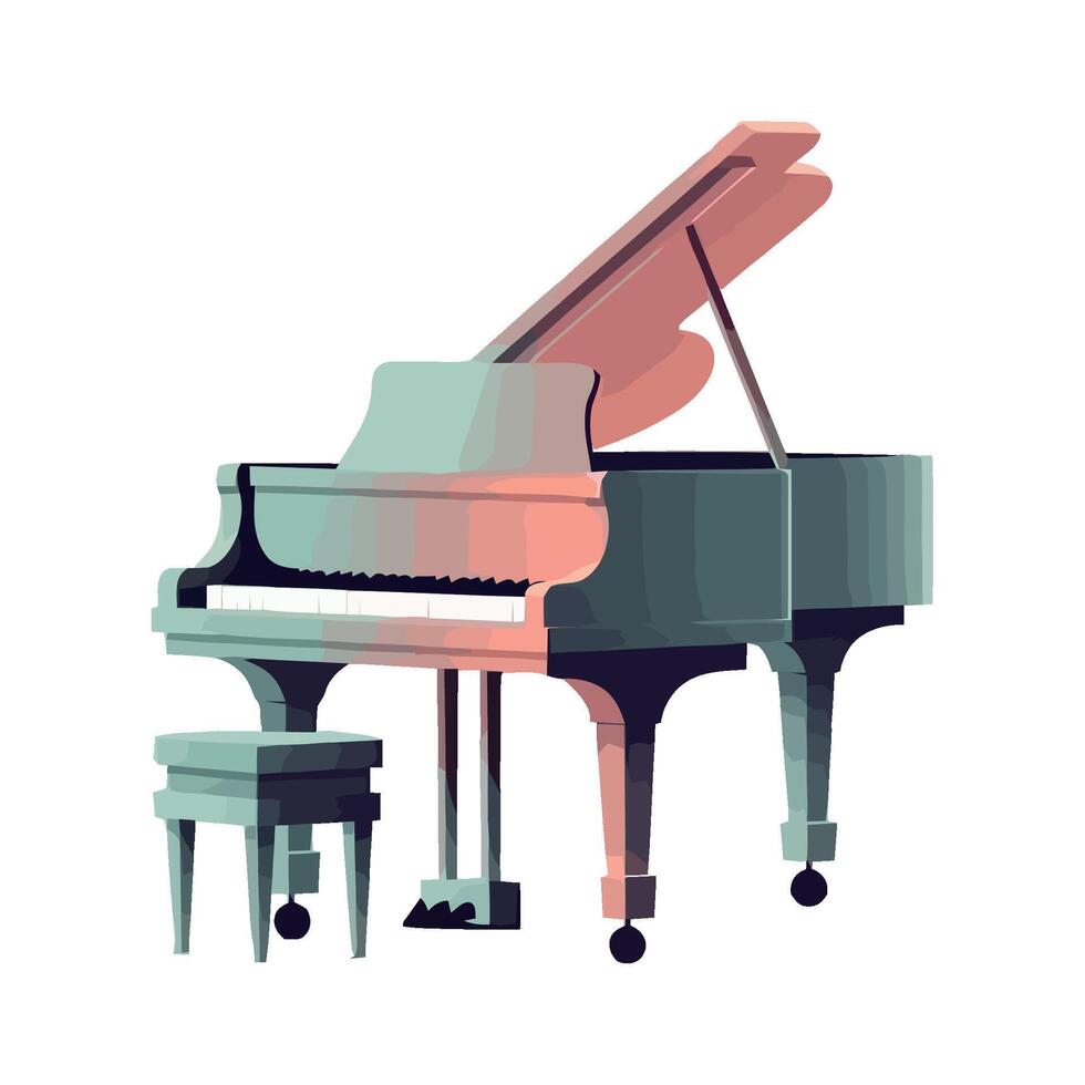 Musical instrument piano icon isolated vector