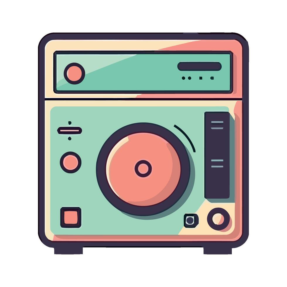 Modern illustration of an old fashioned turntable icon isolated vector
