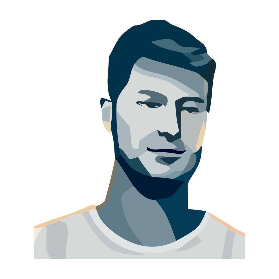 Smiling man avatar in modern clothing icon isolated vector