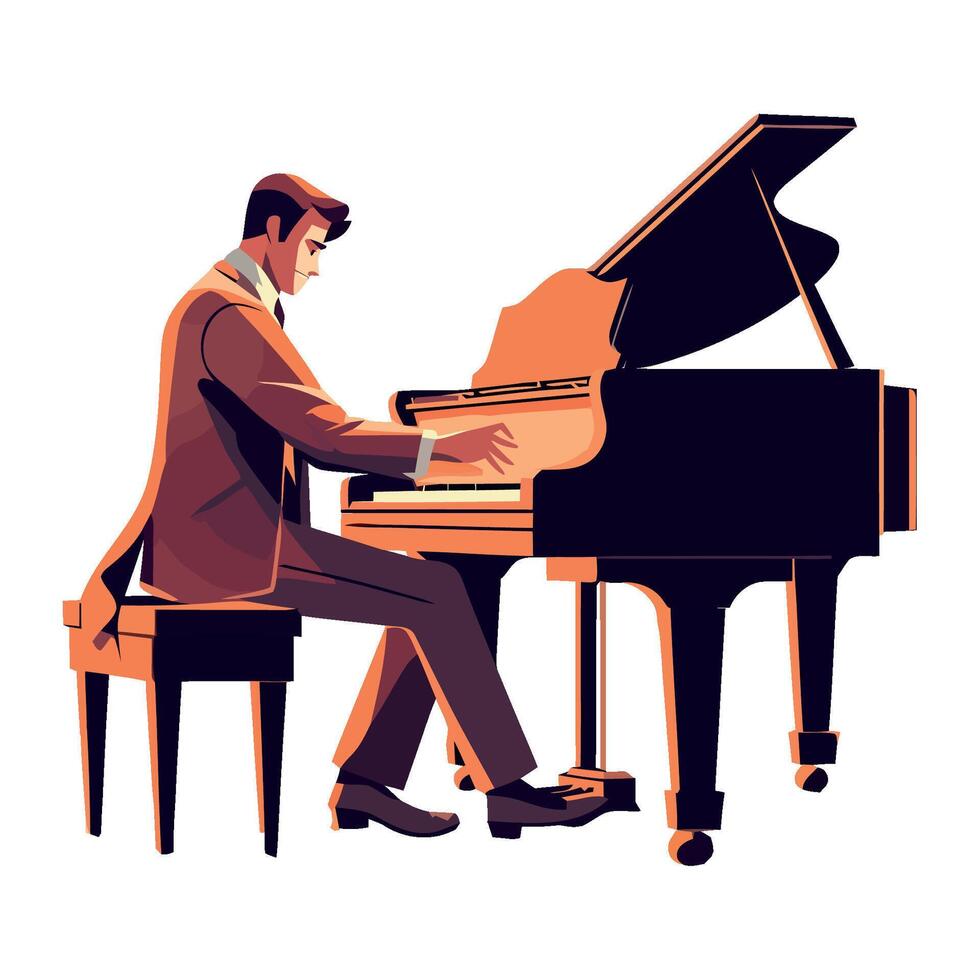 musician playing a classical melody icon isolated vector