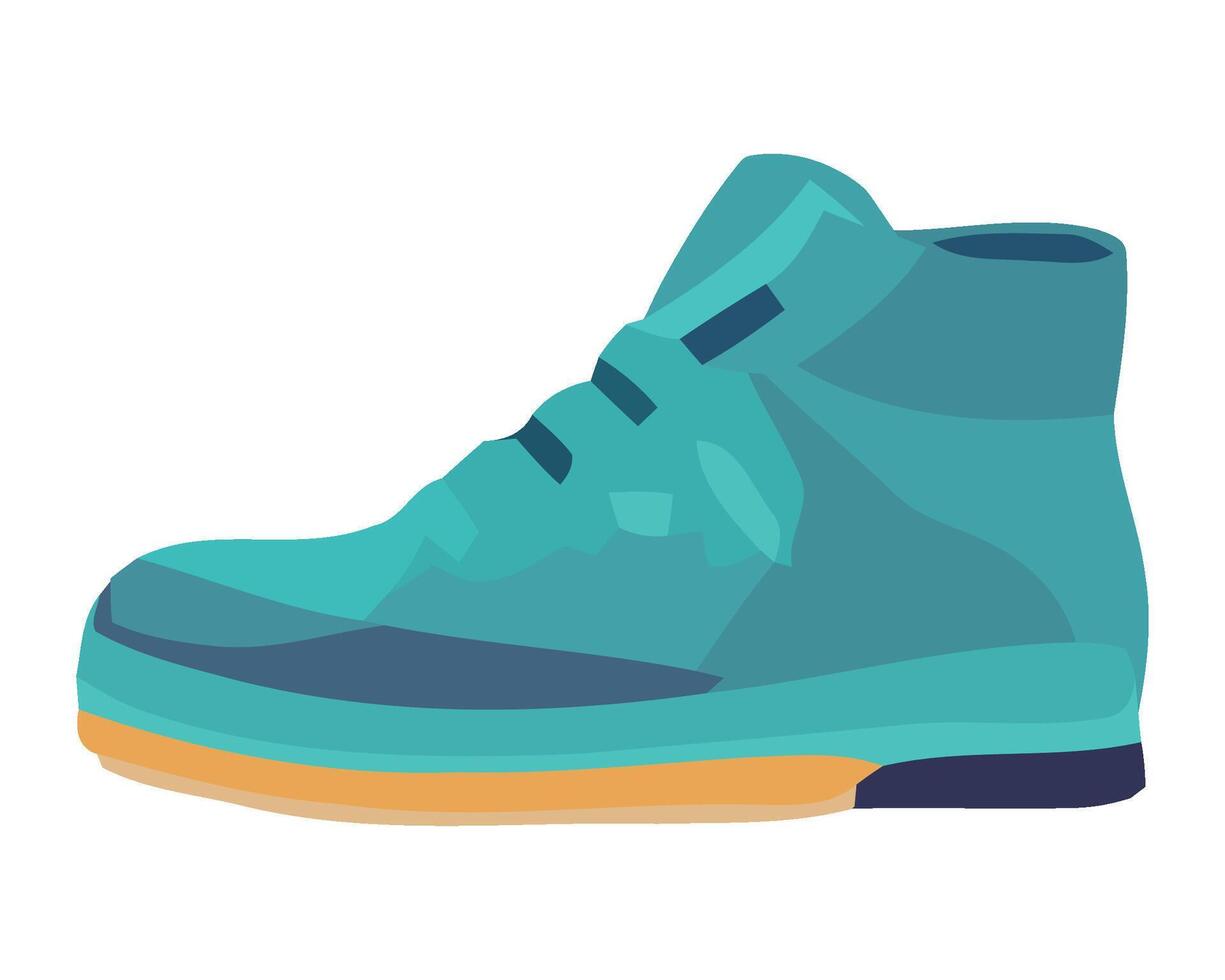 Blue sports shoe with shoelace for men icon isolated vector