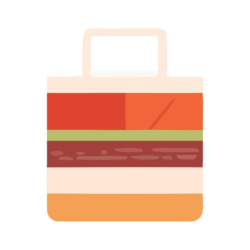Flat gift bag design for shopping icon isolated vector