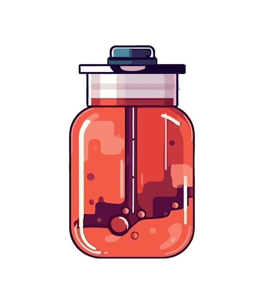 Organic fruit in a transparent container design icon isolated vector