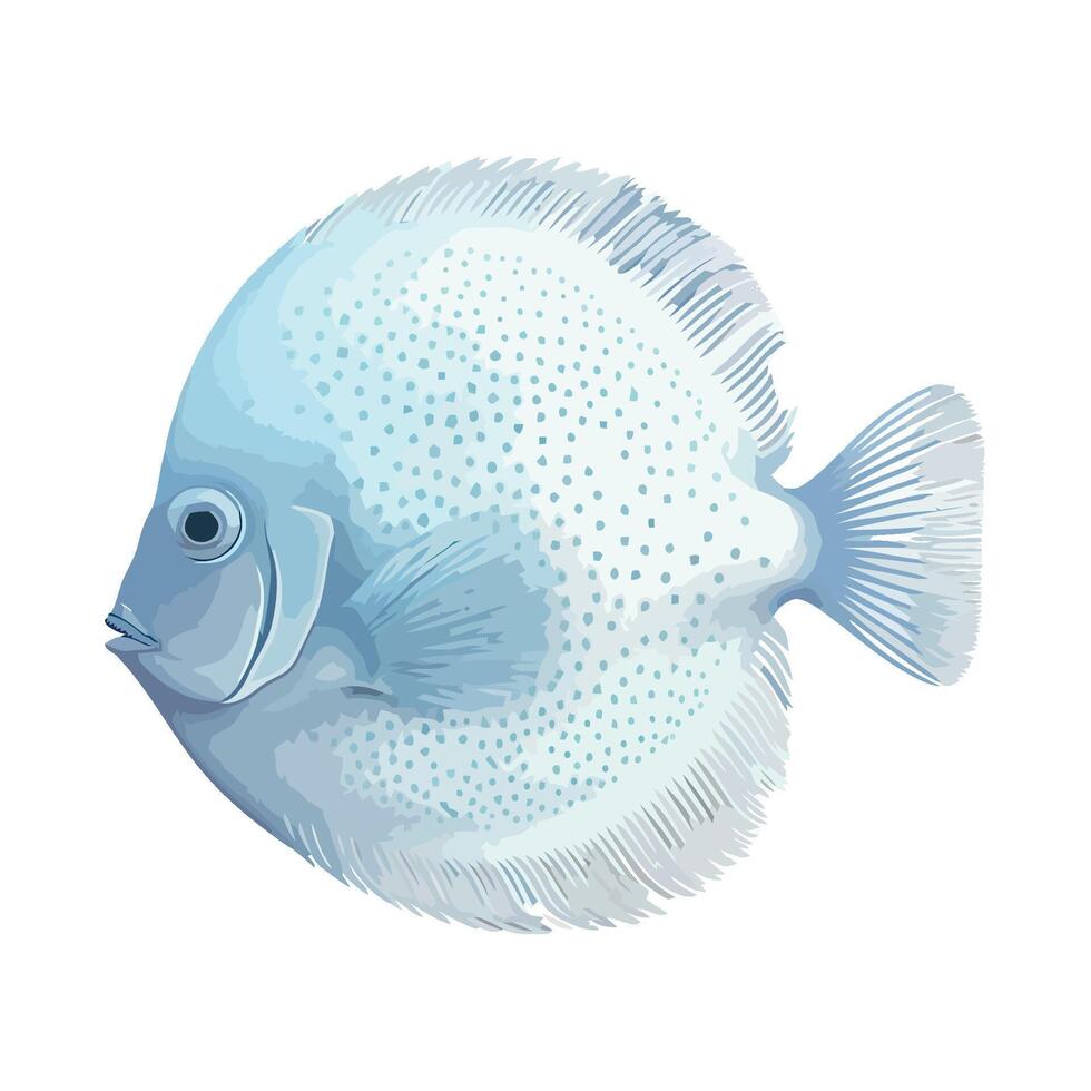 Cute fish swimming in deep sea icon isolated vector
