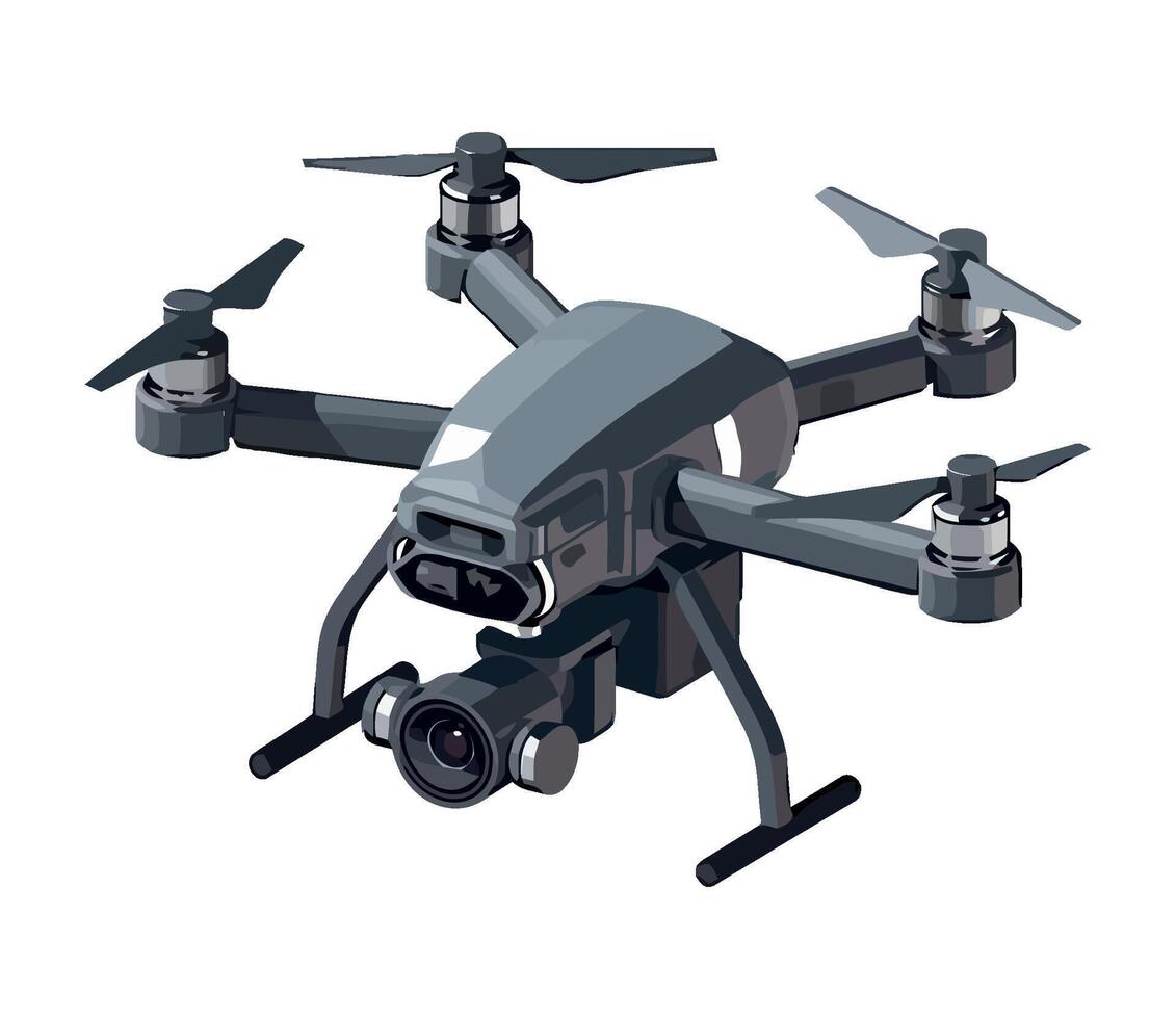 Unmanned drone surveillance icon isolated vector