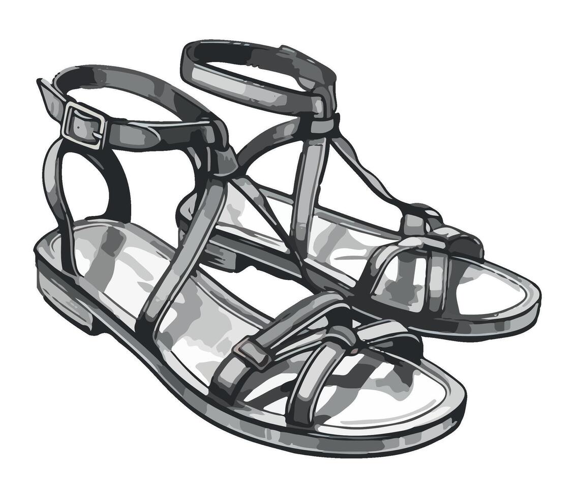 Elegant leather sandals, modern fashion icon icon isolated vector