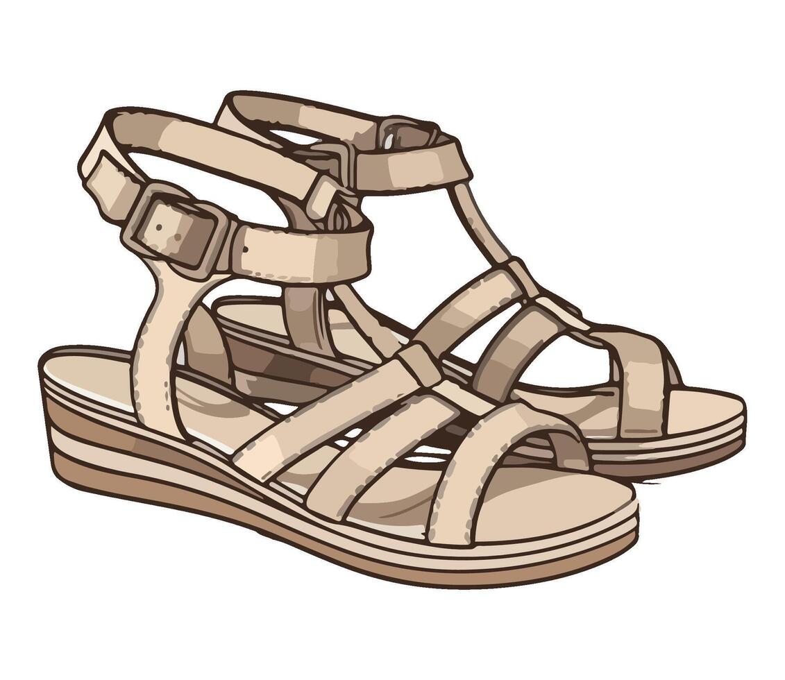 Comfortable sandals, elegance and glamour icon isolated vector