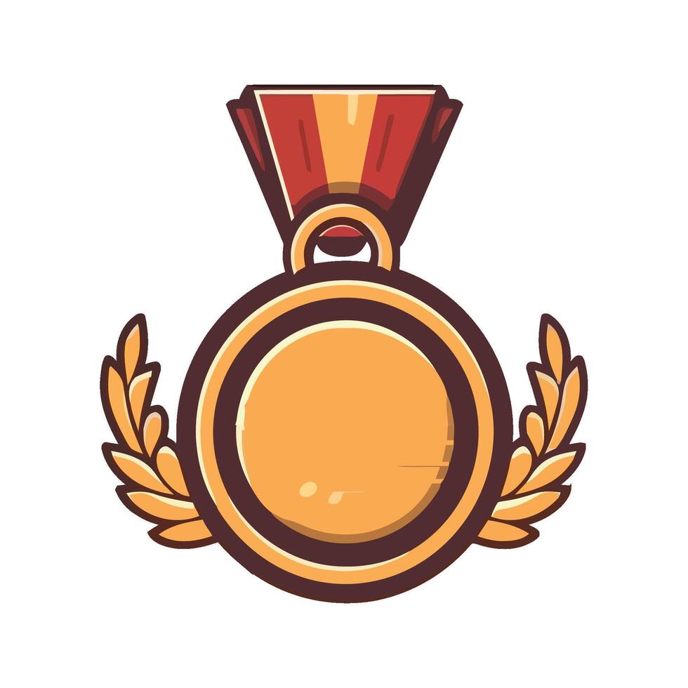 Gold triumphs sport medal icon isolated vector