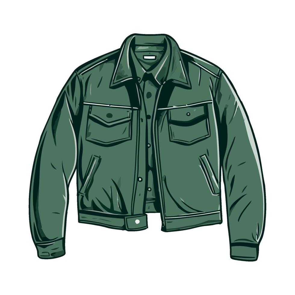 Modern men jacket with zipper and pockets icon isolated vector