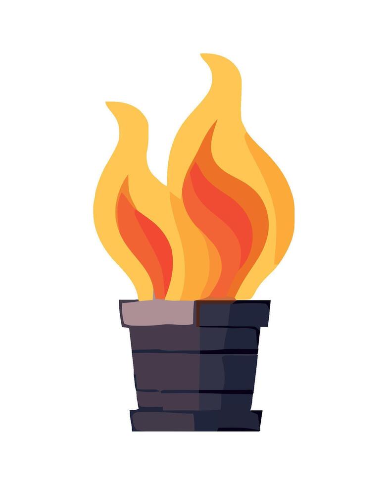 Burning flame igniting nature inferno on backgrounds icon isolated vector