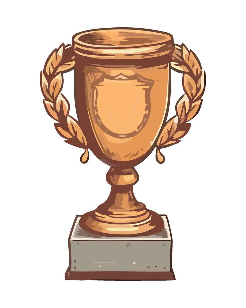 Gold trophy success a sports incentive icon isolated vector